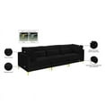 thumbnail image 4 of Meridian Furniture Julia Black Velvet Modular Sofa, 4 of 7