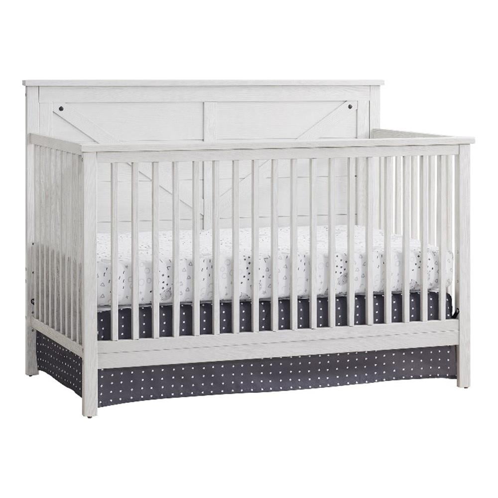 Oxford Baby Montauk 4-in-1 Convertible Crib, Barn White, GREENGUARD Gold Certified, Wooden Crib