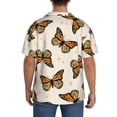 thumbnail image 7 of PAYOHTO Monarch Butterflies Mens Hawaiian Casual Short-sleeved Shirt Tropical Summer Beach Button Down Shirts, 7 of 7