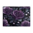 thumbnail image 5 of Yayeee Area Rugs for Living Room 5.2'x4' Non Slip Washable Bedroom Floor Carpet, Roses and Pearls, 5 of 5
