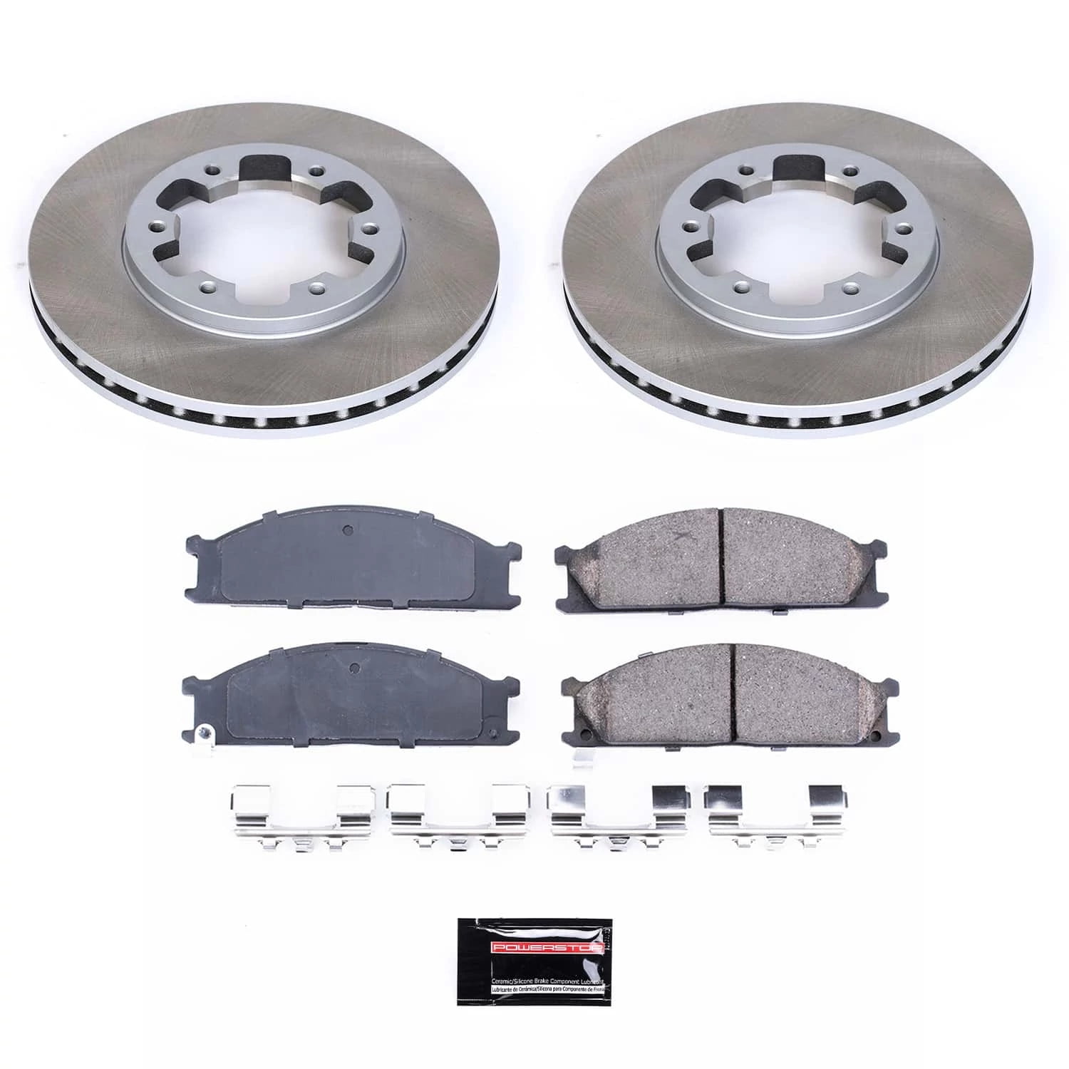 PowerStop Front Semi-Coated Rotor and Low-Dust Ceramic Brake Pad Kit SC4837