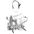 thumbnail image 1 of Vintage Apron Old Fashion London Tower Bridge Sketch Architecture British UK Scenery Art Print, Unisex Kitchen Bib Apron with Adjustable Neck for Cooking Baking Gardening, Black White, by Ambesonne, 1 of 3