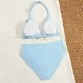 thumbnail image 4 of Hessimy Little Girls' Summer Swimwear Two Piece short Tankini Kids Swimsuit（Blue,8-9 Years), 4 of 7