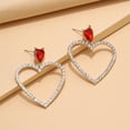thumbnail image 4 of DaXi 1 Pair Rhinestone Earrings Sparkling Creative Shape Allergy Free Stunning Visual Effect Vibrant Color Dress Up Elegant Shiny Heart-Shaped Pendant Earrings Jewelry, 4 of 7