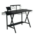 thumbnail image 3 of Xtrempro GD-100 Shelf Tray Basket Storage Tablet Station Power Strip Cable Management & Cup Holder Gaming Desk, Black, 3 of 4