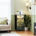 thumbnail image 2 of Boho Dresser for Bedroom with 4 Storage Drawers Serene Butterfly Scene Vibrant Wildflowers Golden Hour Glow Dressers Chest of Drawers Steel Framed Fabric Closet Organizers for Entryway, 2 of 7