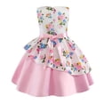 thumbnail image 3 of Vestido de fiesta AIMJCHLD para niñas pequeñas con flores, talla 2T-3T, rosa, 3 of 3