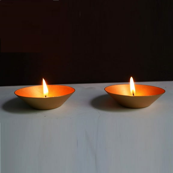 De Kulture Works Brass T Light Ideal for Home Decoration Votive Holder 3 x 1 (DH) inches, Set of 2