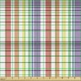 thumbnail image 2 of Ambesonne Fashion Fabric by the Yard Upholstery, Rainbow Plaid Plain Back, 2 Yards, Dark Coral Pale Lilac, 2 of 5