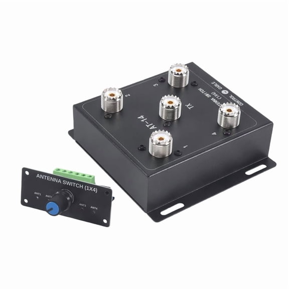 New AT-14 4-Way Coax Remote Antenna Switch, Convenient Switching 1.8MHz-60MHz 500W PEP for Radio Stations and Radios