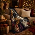 thumbnail image 3 of Seven Cats on Black with Gold Scrollwork, Regal Vintage Style for Cat Lovers, Ornate Floral Portraits, Cozy Flannel Blanket for Living Room and Bedroom, Pet Adoption Gift and Elegant Home Decor, 3 of 9