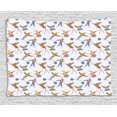 thumbnail image 1 of Birds Tapestry, Colorful Tropical Avian Animals Hummingbird Hand Drawn Cartoon Style Exotic Wildlife, Wall Hanging for Bedroom Living Room Dorm Decor, 80W X 60L Inches, Multicolor, by Ambesonne, 1 of 2