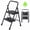 Black, variant on Portable Ladder, Foldable 3-Step Stool with 20" Wide Non-Slip Pedal, Lightweight and Heavy duty, Hold up to 800lbs
