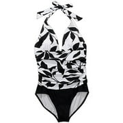 Women's Plus Print Halter Swimsuit