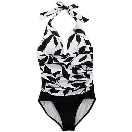 Women's Plus Print Halter Swimsuit