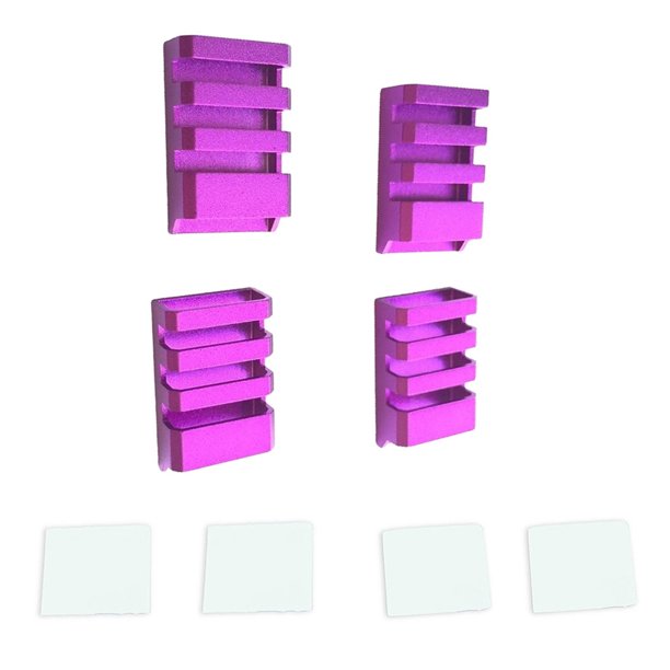 Bewildely 4 piezas de aleación de aluminio Control remoto Controlador de velocidad electrónico Estuche protector Piezas reemplazables Kits de construcción modelo Violeta