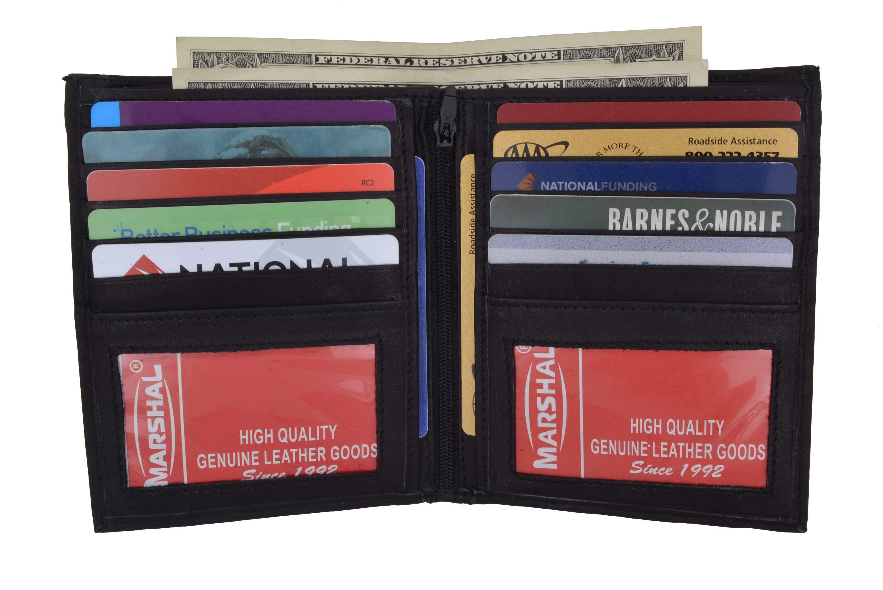 Marshal Wallet Mens Genuine Leather European Bifold Wallet Slim