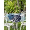 thumbnail image 3 of Outdoor Tablecloth with Umbrella Hole for Patio/Picnic/Party/Camping, Turquoise Sunflowers Waterproof Table Cloth Round Cover Washable, Boho Vintage Floral Rustic Blossom (Dia 54"), 3 of 8