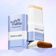 SACE LADY Foundation Stick, Medium to Full Coverage Foundation Makeup with Built-in Brush, Soft Matte Face Make Up Base with SPF 30 for Women, 0.4Oz