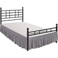 thumbnail image 2 of NETSENGWrap Around Bed Skirts with Split Corners for Full Beds 21" Drop, Silver Grey Elastic Dust Ruffles Easy Fit Wrinkle & Fade Resistant Silky Luxurious Fabric Solid Machine Washable, 2 of 7