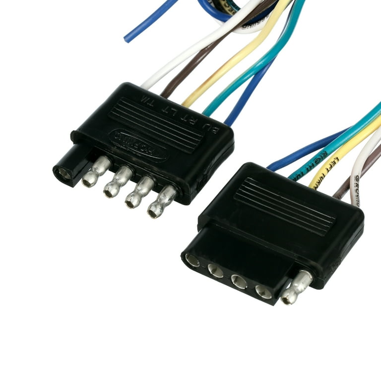 Hopkins Plug-In Simple Vehicle Wiring Kit - 4 Flat Trailer Connector, Easy Installation