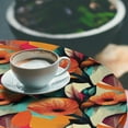 thumbnail image 3 of Ambesonne Floral Fitted Round Tablecloth, Pattern of Realistic Flowers, 40"- 44" Diameter, Marigold Ivory and Aqua, 3 of 5