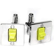 Silver-Tone Mens Cuff Links ON/OFF SWITCH Shaped Cufflinks