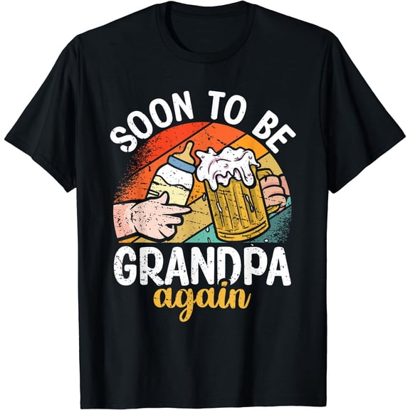 Soon To Be Grandpa Again Vintage GrandDad To Be Fathers Day T-Shirt