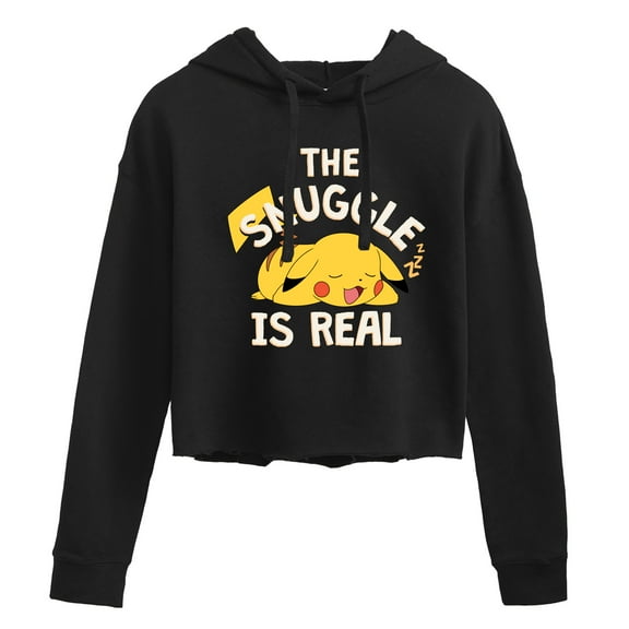 Pokémon - The Snuggle Pikachu - Juniors Cropped Pullover Hoodie