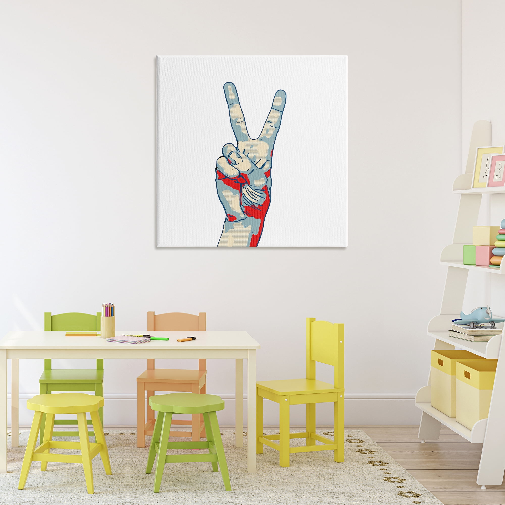 Stupell Industries Pop Style Peace Gesture Canvas Wall Art, design by Kim Curinga