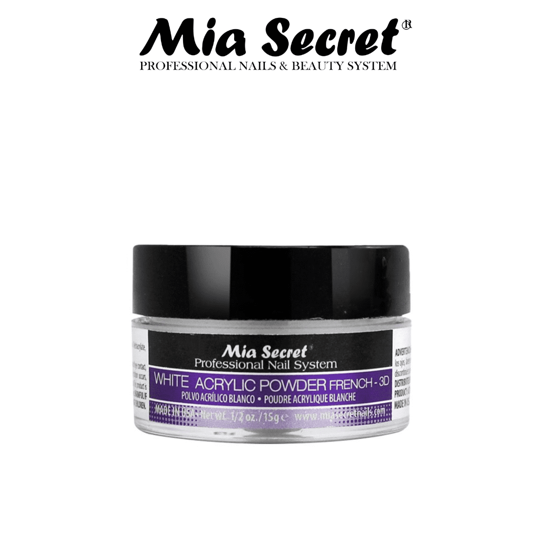 Mia Secret - Liquid Monomer 2oz & Clear Acrylic Powder, Pink Acrylic Powder, White Acrylic Powder- French 3D, Multibalance Natural Pink Acrylic Powder (0.5oz each) - Combo