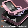 thumbnail image 4 of Dteck for Galaxy Z Flip 4 / Z Flip 3 Case,Shockproof Silicone Rubber with Hard PC Rugged Full Body Protection Phone Cover for Samsung Galaxy Z Flip 3/4,Rose, 4 of 7