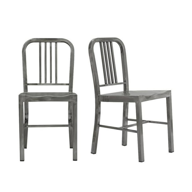 Kipling Metal Gray Dining, Gray Metal Kitchen Chairs