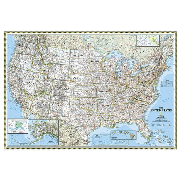 National Geographic Reference Map National Geographic United States Wall Map - Classic (43.5 X 30.5 In), (Paperback)