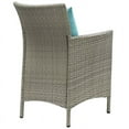 thumbnail image 3 of Modway Conduit 17" Rattan/Aluminum Patio Dining Armchair in Light Gray/Turquoise, 3 of 3