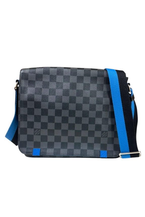 Pre-Owned Louis Vuitton District PM NM Damier Graphite Shoulder Bag, Canvas N42420, Black,...