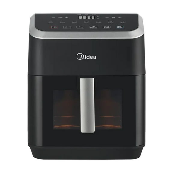 Midea HeatXpress™ Air Fryer, 7.8 Qt, See-Thru Window, 8-In-1 Oven, Digital Controls, Black