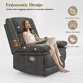 thumbnail image 3 of ODUMDUM Recliner Chair for Adults, Oversized Manual Pull Tab Reclining Chair, 2-Tier Cushions, Minimalist Style Single Sofa for Living Room, RV, Gray, 3 of 7