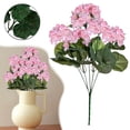 thumbnail image 2 of Artificial Geranium Plant, Binkne Realistic Silk Flowers for Outside Uv Resistant Faux Geraniums Flowers for Indoor Outdoor Home Garden Decoration, 2 of 7