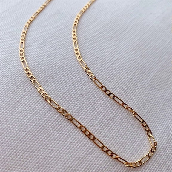 10k Real gold-plated Necklace for Men Women, Real Solid 10k Yellow gold-plated Chain, 2mm and 18"