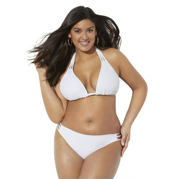 Evalueerbaar revolutie steek Swimsuits For All Women's Plus Size Beach Babe Triangle Bikini Set 10  White, White - Walmart.com