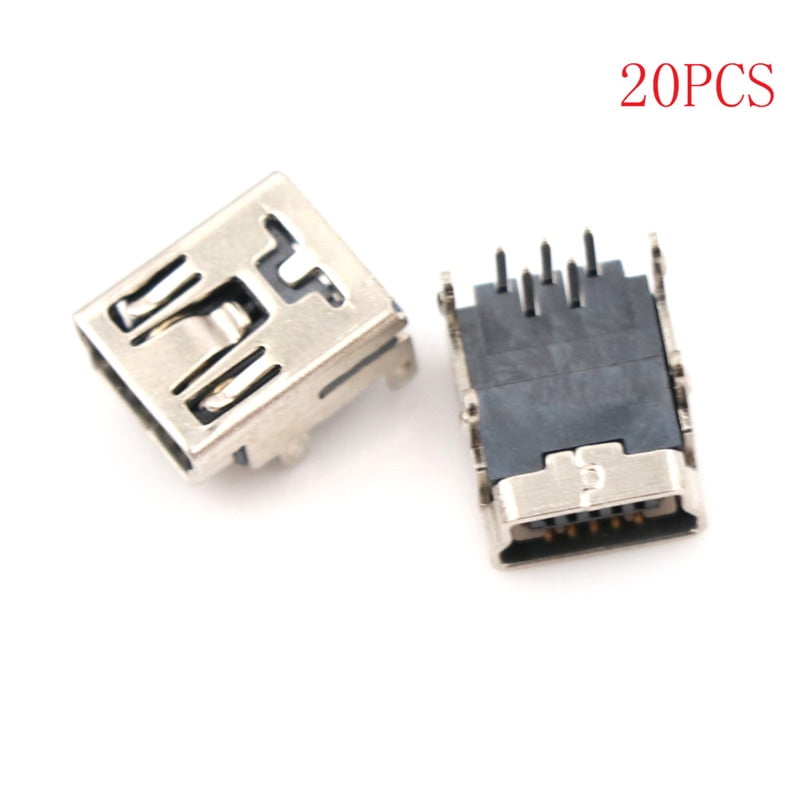 2Pcs Female Mini USB Type B 5-Pin SMT SMD Socket Jack Connector Port PCB Board 