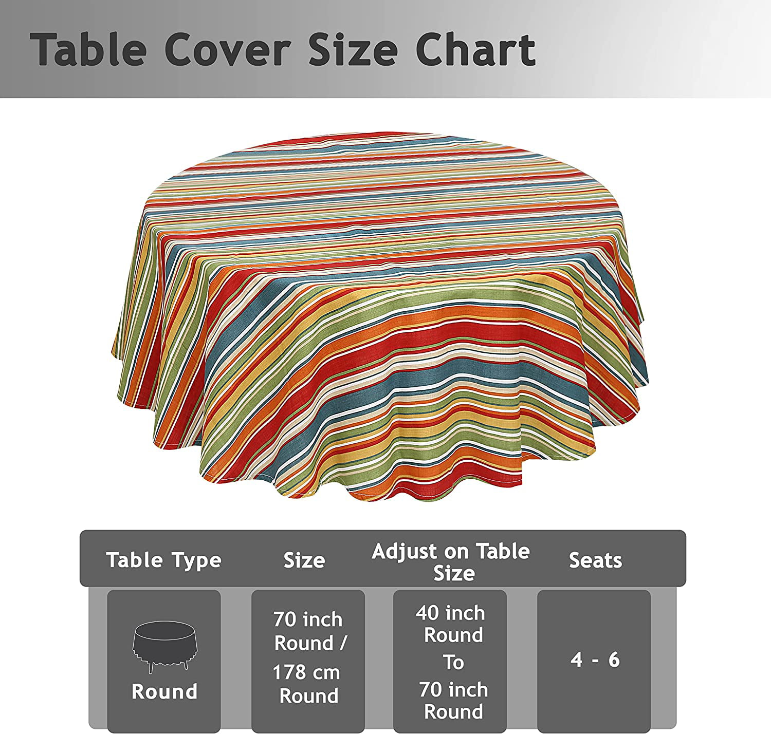 round table size chart