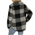 thumbnail image 4 of WMTBSRSW Womens Fashion Sweatshirts Plaid Stand Collar Sherpa Sweatshirts Half Zip Fuzzy Fleece Pullover Casual Loose Fluffy Outerwear Black Medium, 4 of 7