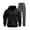 Black, variant on Ahabrexf Coat Set, Men's Solid Color Sports Zipper Pockets Long Sleeve Hooded Top and Bottoms