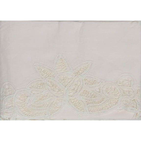 Battenburg Lace Bedskirt Dust Ruffle Full Beige 100% Cotton