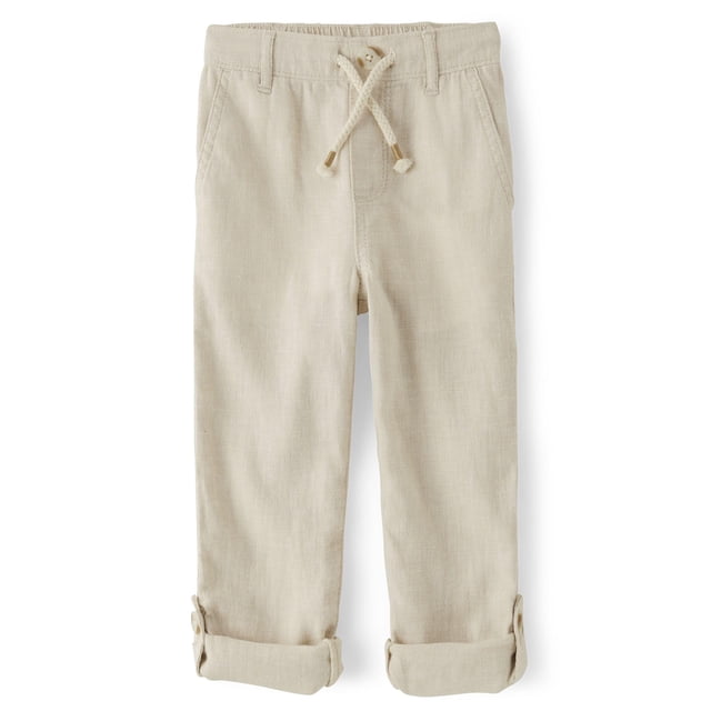 Pantalones Gymboree de lino con cordón para niños pequeños Bisquit 3T