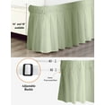 thumbnail image 3 of Sage Green Bed Skirt Ombre Solid Color Gradient Modern Art Bed Skirts Queen Size 18 Inch Drop, Wrap Around Dust Ruffle&nbsp;Bedskirt with Adjustable Elastic Belt for Queen Size Beds, 3 of 7