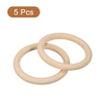 thumbnail image 3 of 5Pack 90mm(3.5") Natural Wood Rings, 10mm Smooth Unfinished Wooden Circles, 3 of 6