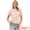 Pink, variant on DARING DIVA Women's Peasant Plaid Smocked Ruffle Puff Sleeve Blouses XS Pink